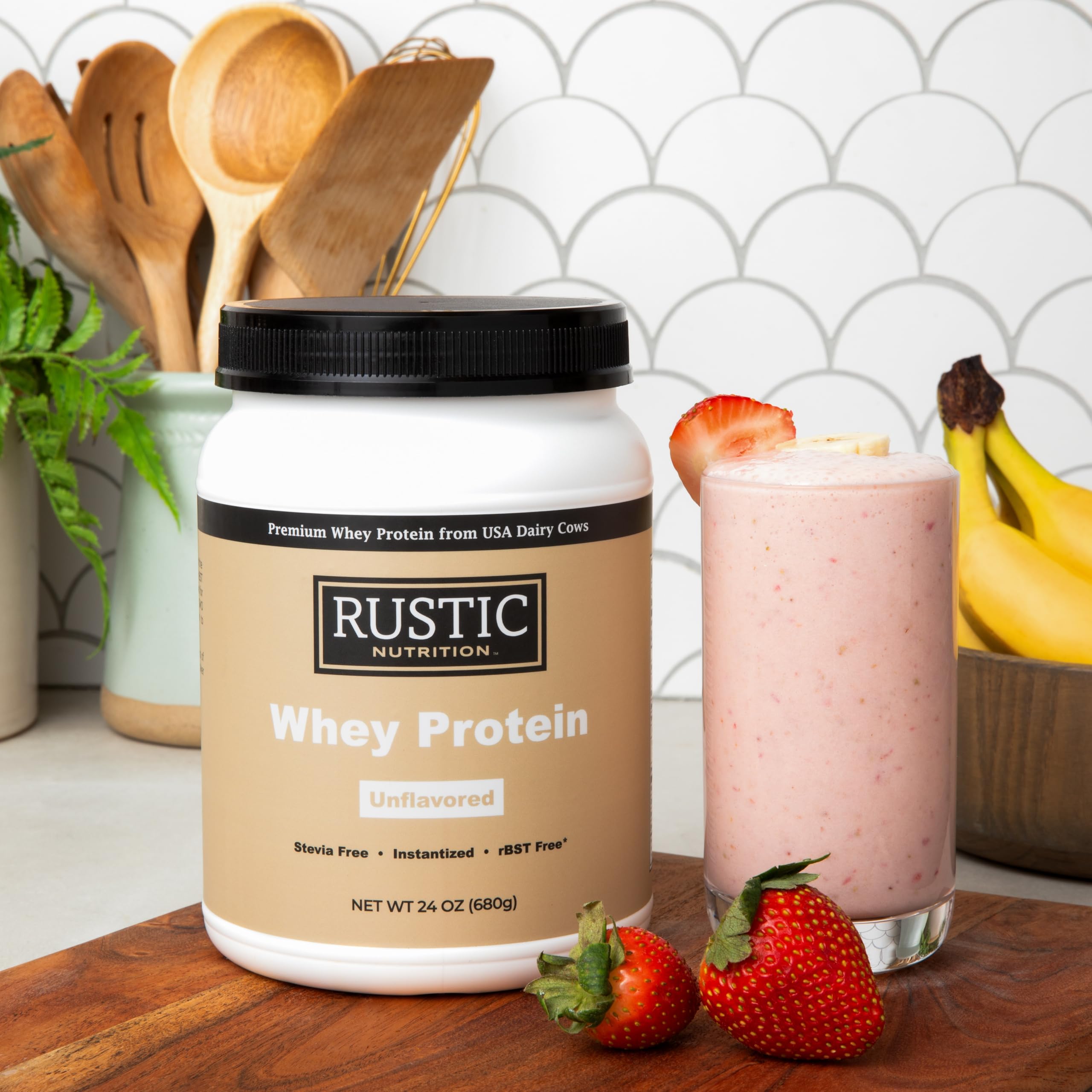 Rustic Nutrition textura del polvo instantizado, beneficio disolución fácil
