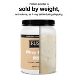 Rustic Nutrition comparación de tamaño del envase de 24 oz