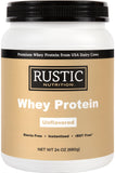 Rustic Nutrition envase frontal mostrando marca y tamaño, beneficio conveniencia