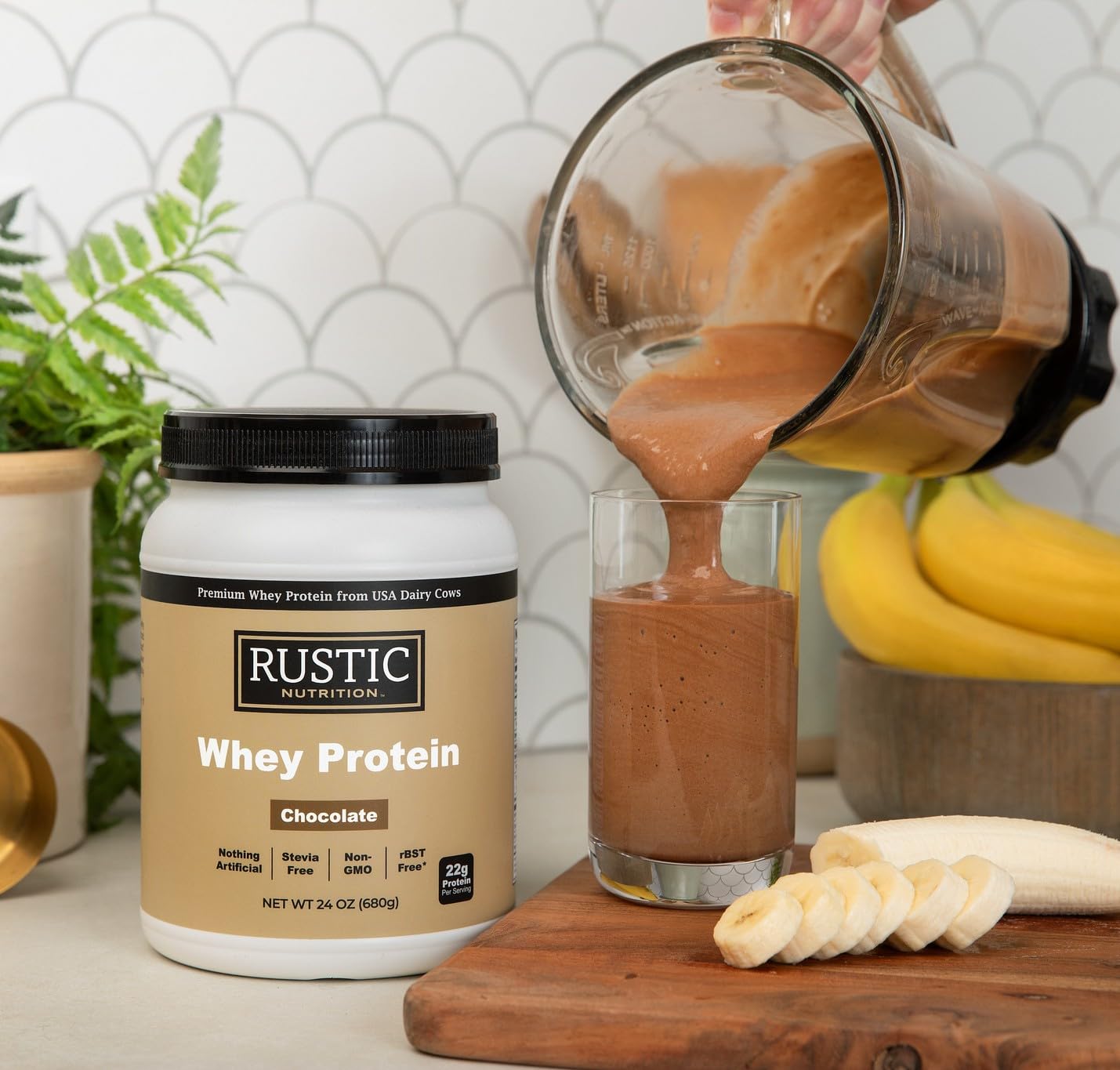 Rustic Nutrition ingredientes con azúcar de coco natural visible