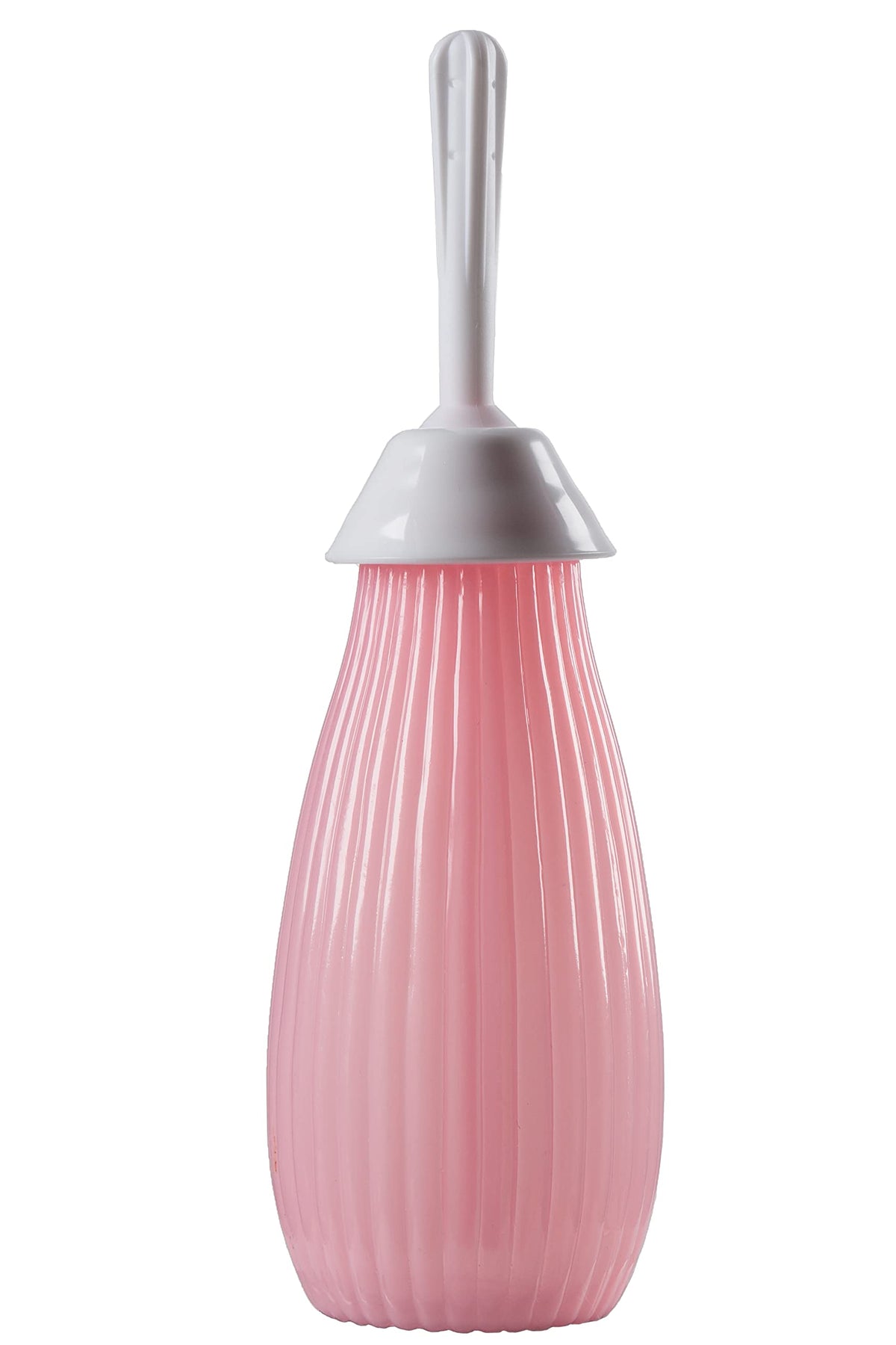 RVDKBULB frontal del envase rosa mostrando diseño reutilizable y control visual