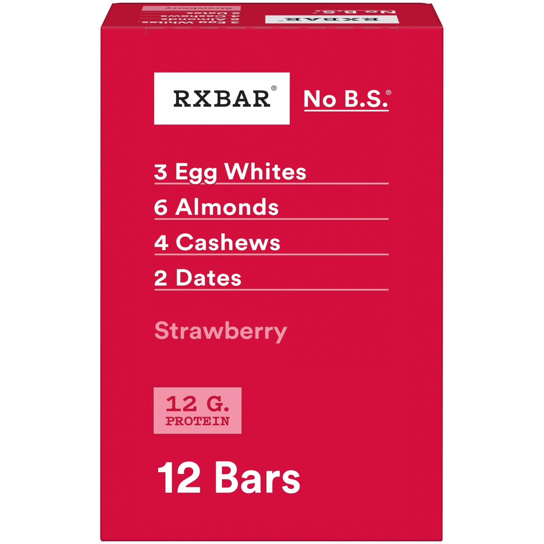 RXBAR frontal caja fresa mostrando cantidad y beneficio práctico