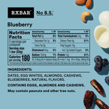RXBAR textura cercana con arándanos reales y mordida sabrosa
