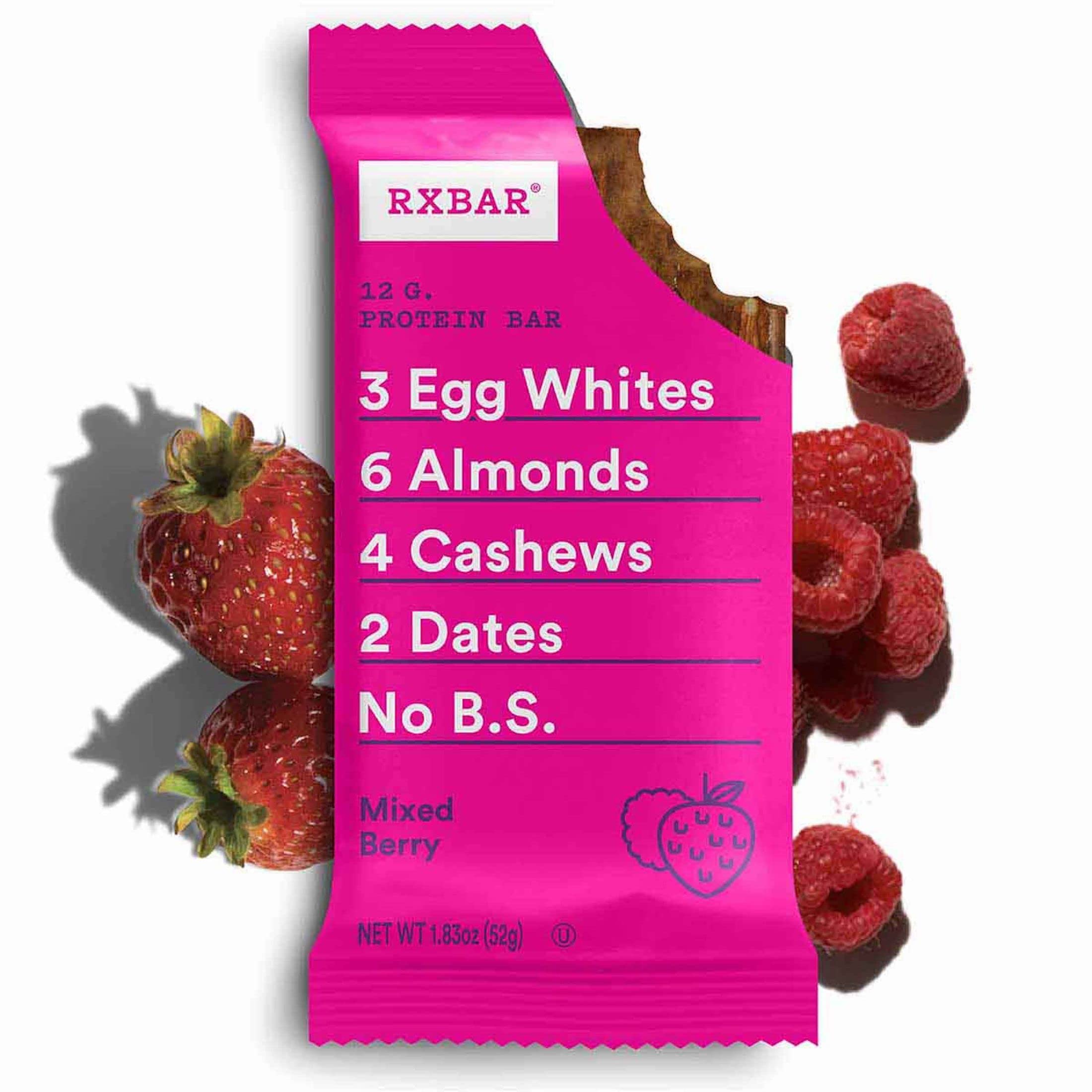 RXBAR primer plano de la textura, muestra nueces y frutos para saciedad