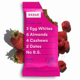RXBAR primer plano de la textura, muestra nueces y frutos para saciedad