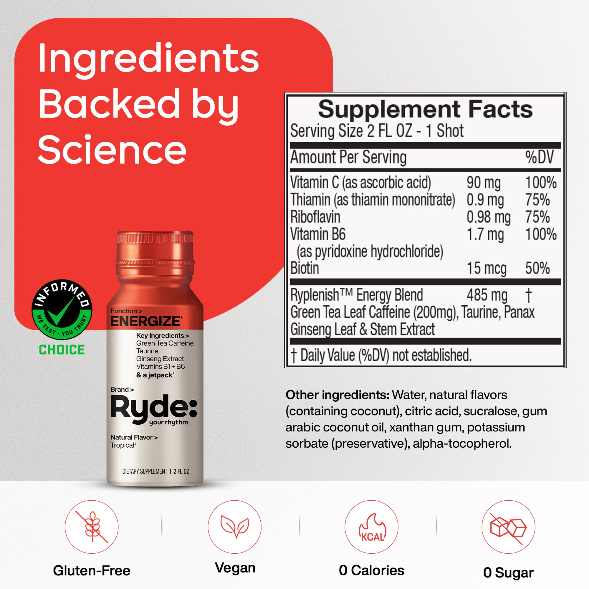 RYDE YOUR RHYTHM botella 2 fl oz primer plano mostrando portabilidad