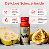 RYDE YOUR RHYTHM botella en mano demostrando tamaño portátil y conveniencia