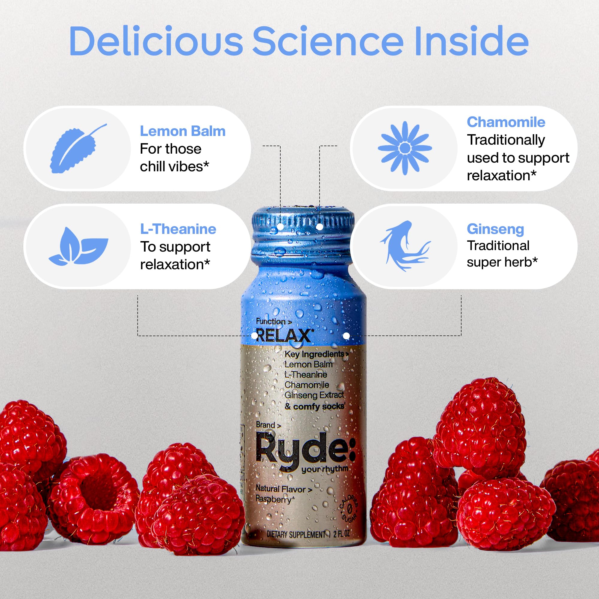 RYDE YOUR RHYTHM botella en mano para consumo inmediato y fácil uso