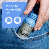 RYDE YOUR RHYTHM etiqueta con lista de ingredientes y beneficios visibles