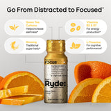 RYDE YOUR RHYTHM shot ENERGIZE tropical en mano para impulso inmediato
