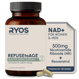 RYOS frasco frontal mostrando la marca y la dosis para confianza