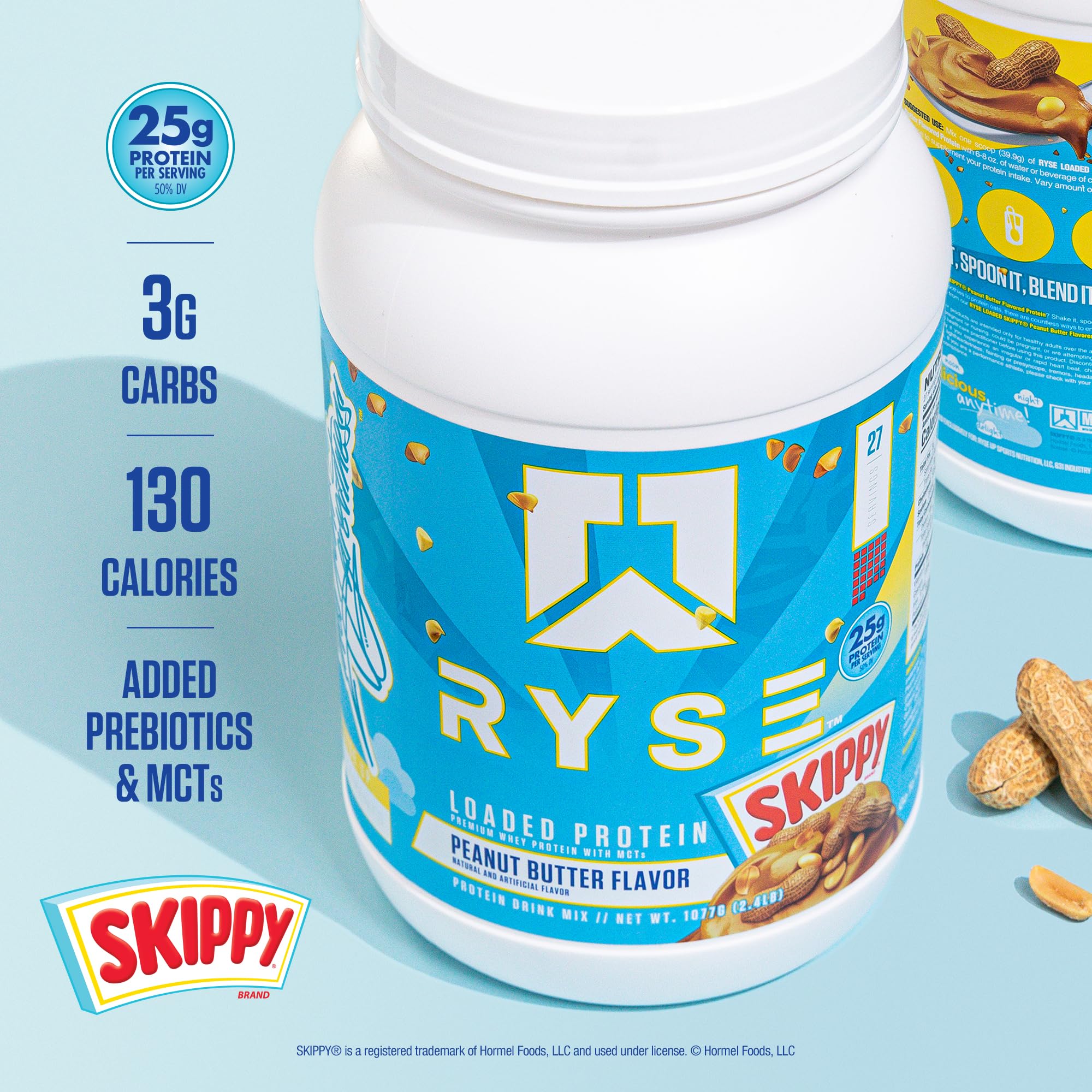 RYSE Up Supplements batido crema en vaso listo para beber con energía limpia inmediata