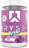RYSE Up Supplements vista frontal del envase mostrando la marca y beneficios