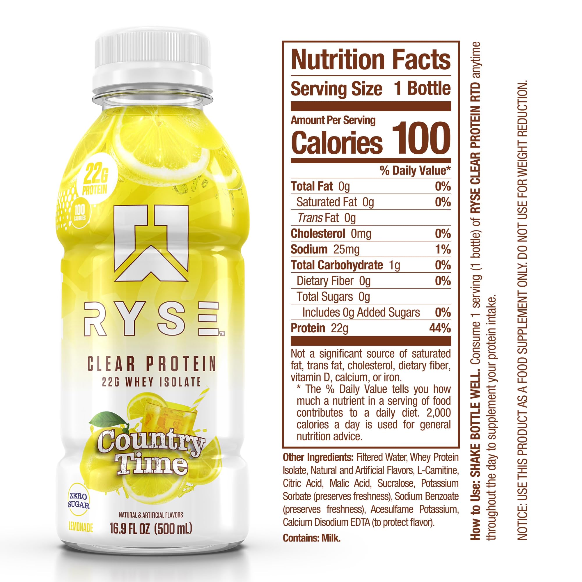 RYSE Up Supplements detalle de textura clara sin leche que destaca ligereza y fácil digestión