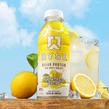 RYSE Up Supplements bebida sobre banco de gimnasio tras entrenamiento para recuperación rápida
