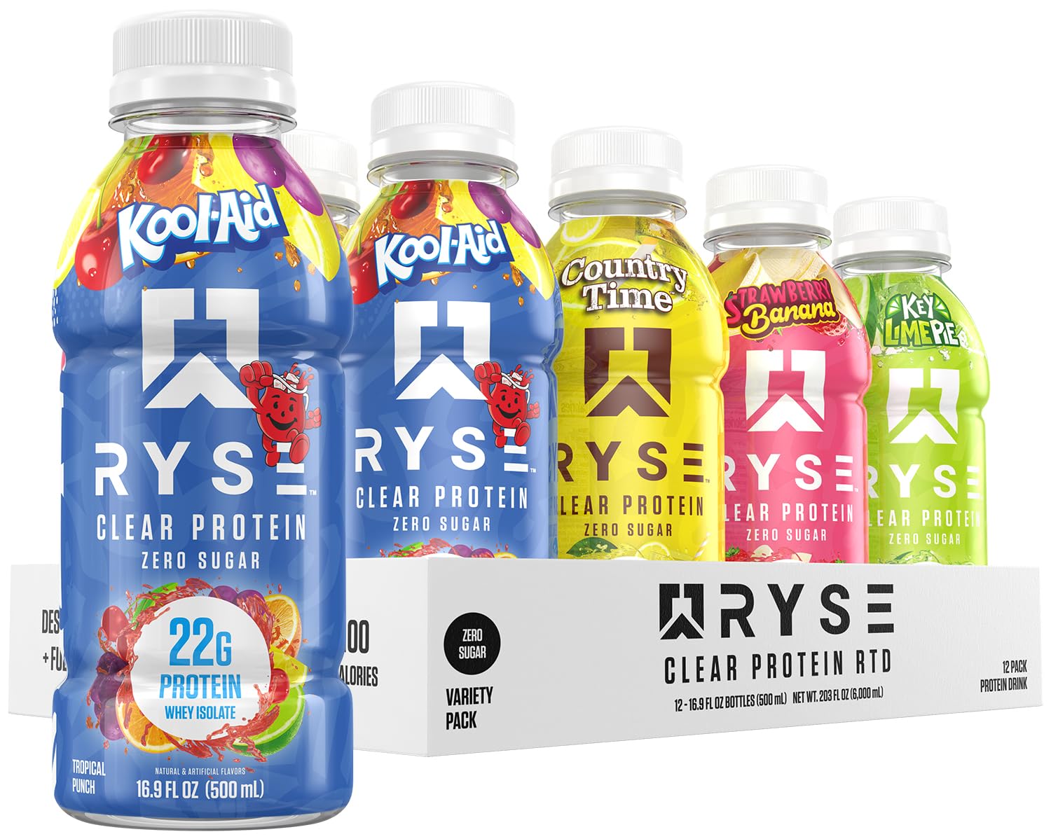 RYSE Up Supplements pack frontal mostrando botellas y beneficio conveniencia