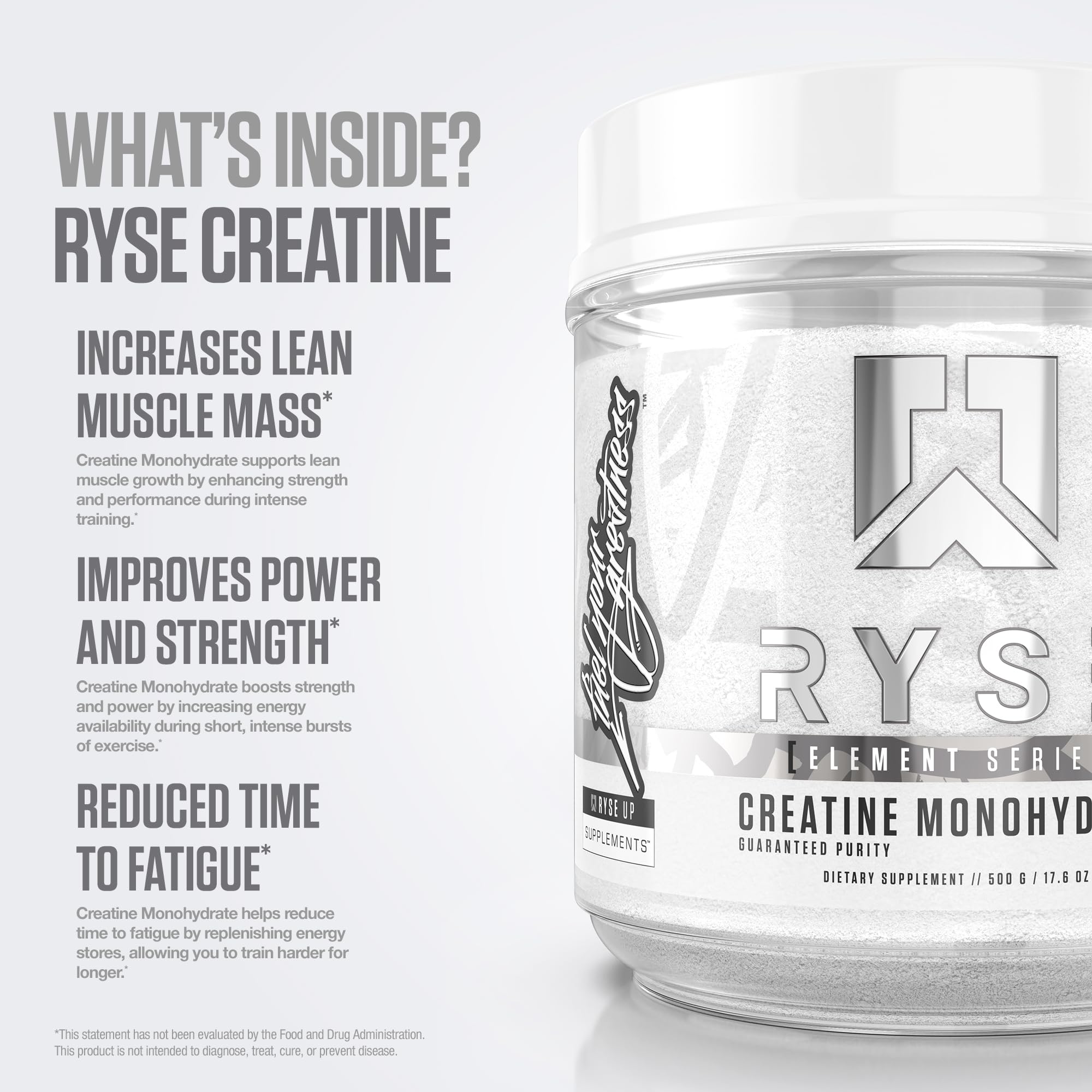 RYSE Up Supplements cucharada mostrando la dosis y control de porciones