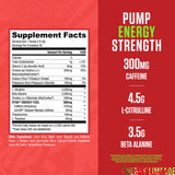 RYSE Up Supplements cuchara con polvo rojo mostrando textura y mezcla fácil de disolver