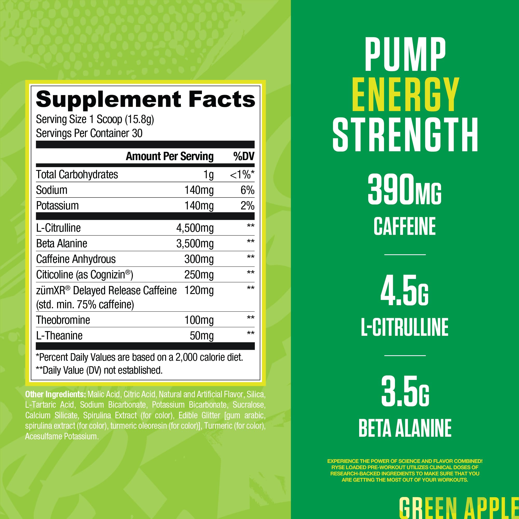 RYSE Up Supplements envase angulado con etiqueta visible y atractivo sabor