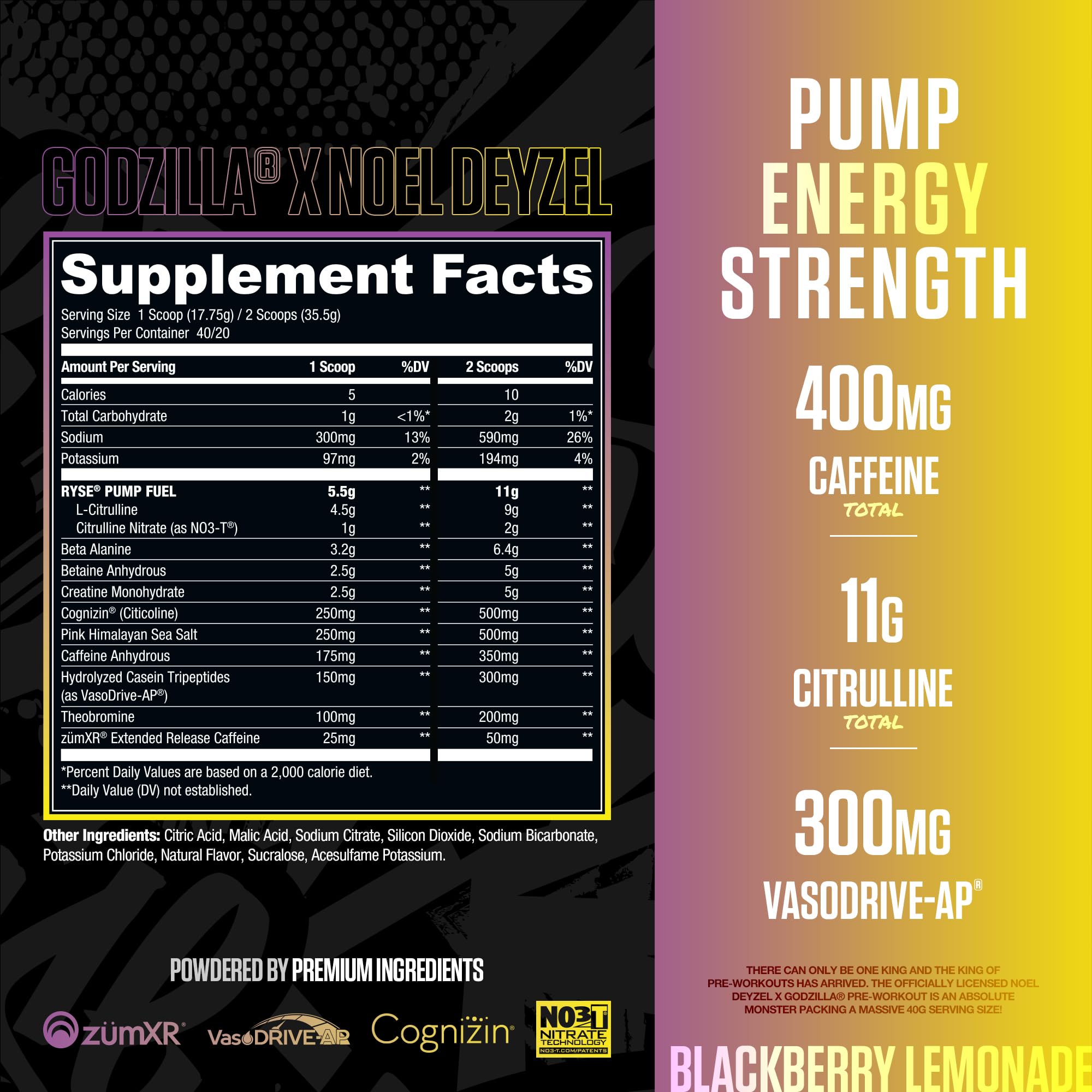 RYSE Up Supplements polvo en primer plano que resalta textura fina y mezcla fácil
