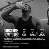 RYSE Up Supplements etiqueta nutricional enfocada en 400 mg de cafeína por servicio