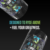 RYSE vaso con Monsterberry Lime mostrando color y atractivo
