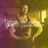 Atleta con RYSE Up Supplements en gimnasio exhibiendo energía y enfoque visible
