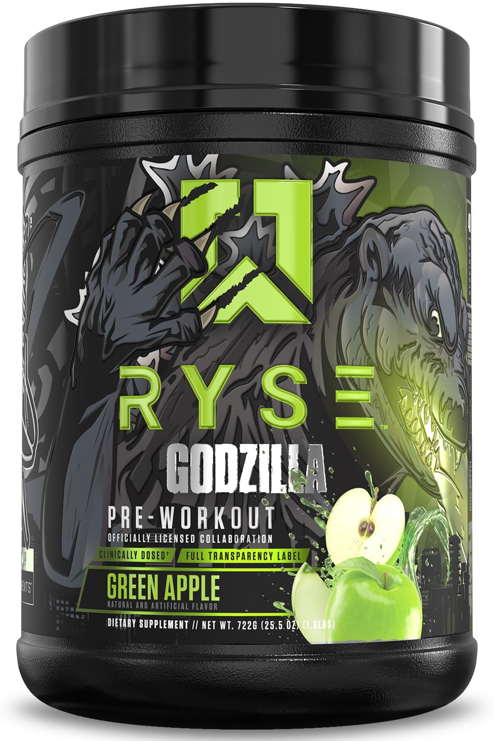 RYSE Up Supplements envase frontal mostrando diseño y beneficio energía