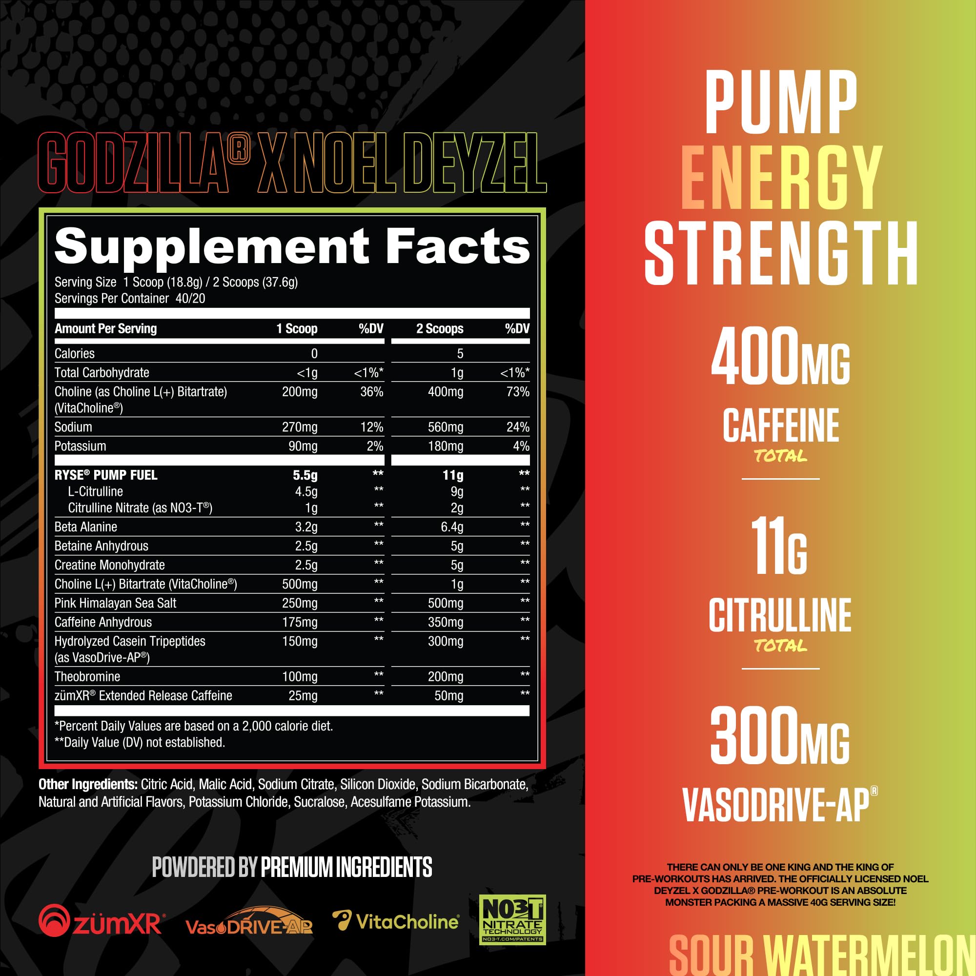 RYSE Up Supplements textura del polvo mostrando pureza y mezcla rápida