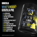 Atleta usando RYSE Godzilla X en gimnasio para energía y foco intensos