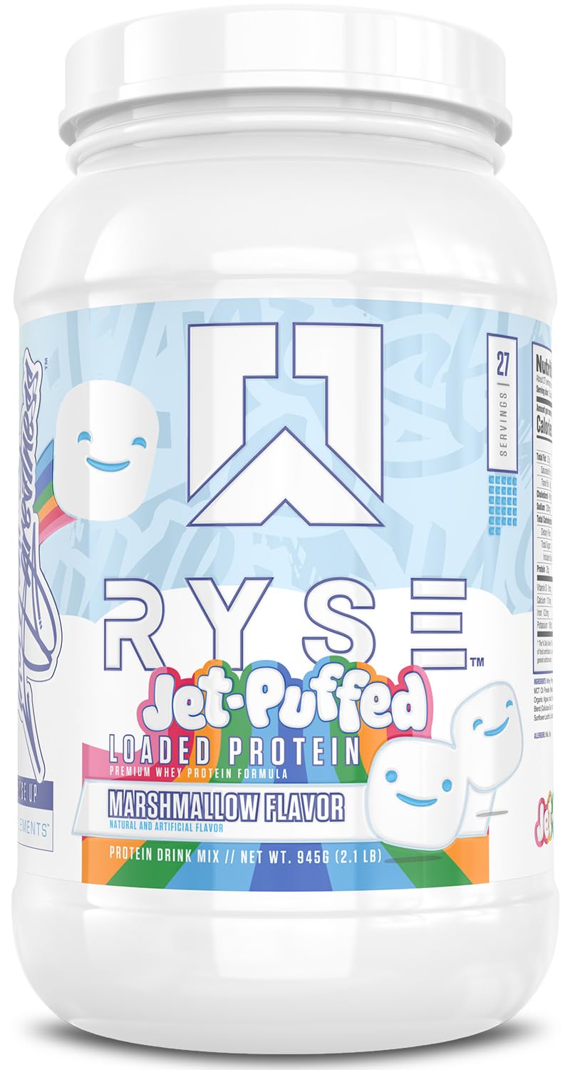 RYSE Up Supplements bote frontal del producto mostrando etiqueta y tamaño dos libras para claridad