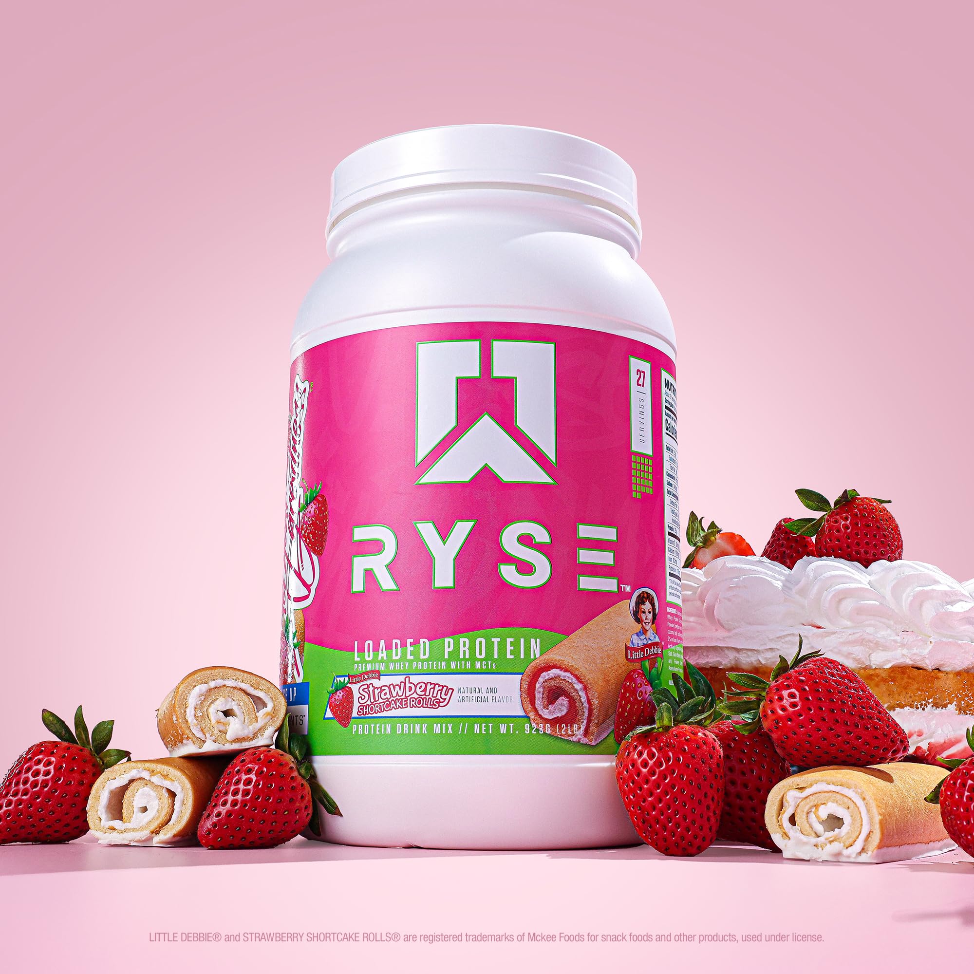RYSE Up Supplements etiqueta nutricional enfocada en proteína, prebióticos y MCT