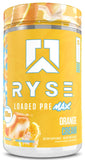 RYSE Up Supplements frasco frontal sabor Orange Cream con información visible y atractivo