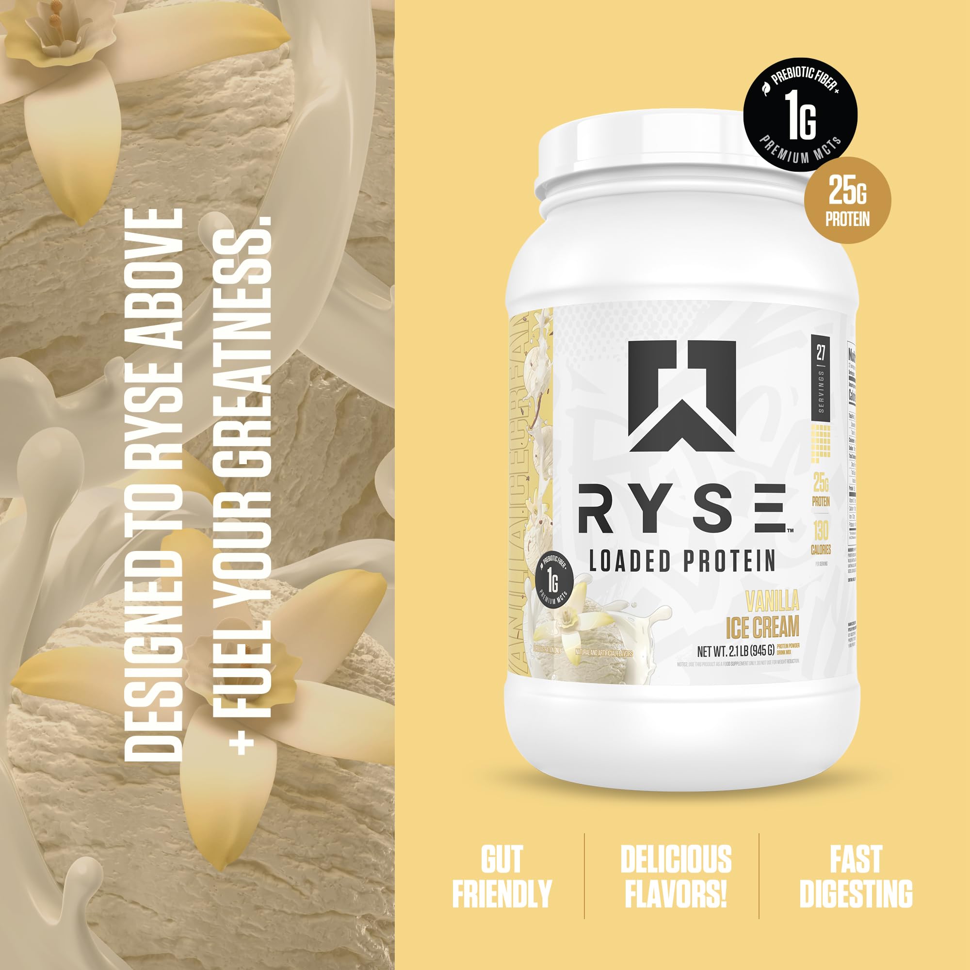 RYSE Up Supplements vaso con batido preparado listo para recuperación después del entrenamiento