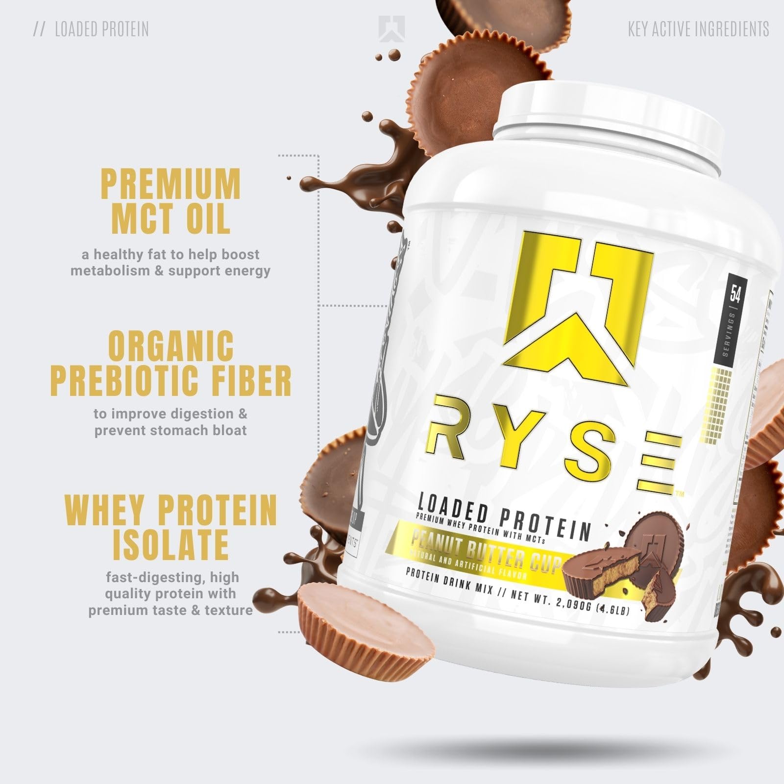 RYSE Up Supplements textura del polvo fina para mezclas suaves