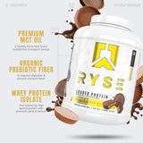 RYSE Up Supplements textura del polvo fina para mezclas suaves