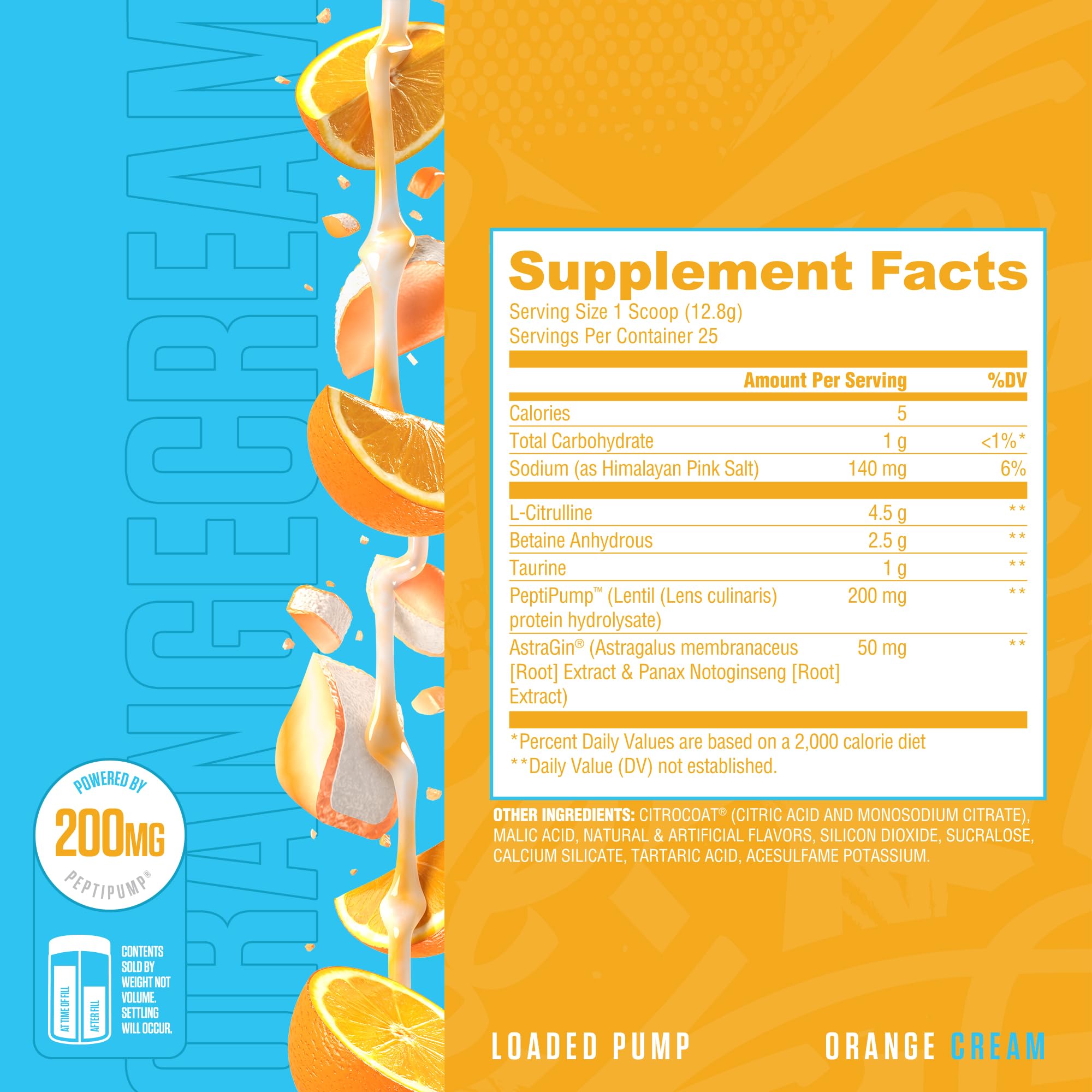 RYSE Up Supplements polvo naranja crema en cuchara enfatizando textura disolvente