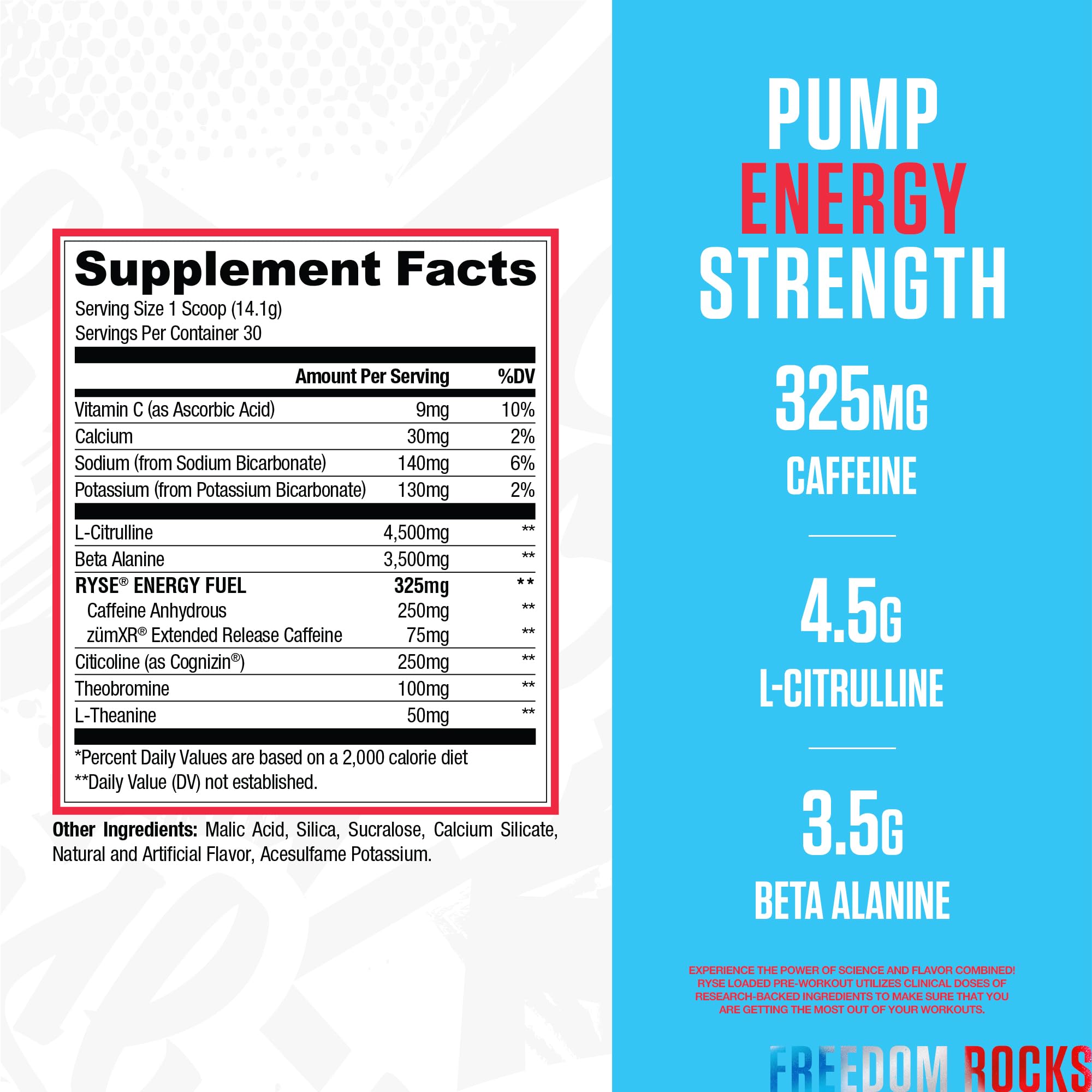RYSE Up Supplements polvo en cuchara mostrando textura fina y fácil disolución