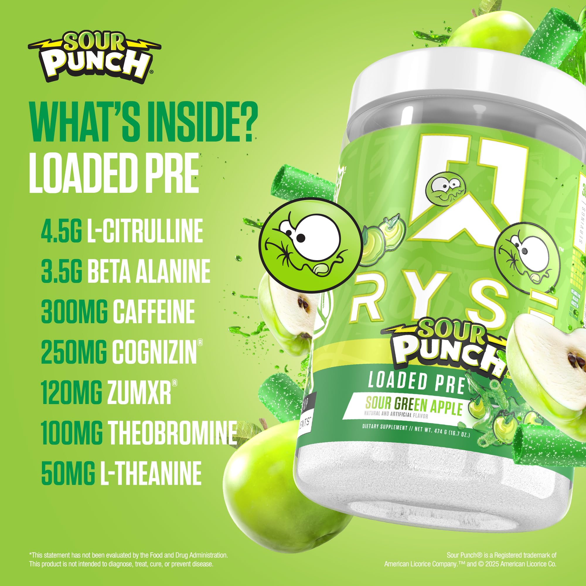 RYSE Up Supplements cuchara medidora con polvo listo y dosificación clara