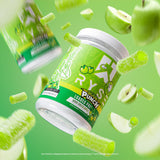 RYSE Up Supplements vaso mezclado con bebida energizante y sabor verde