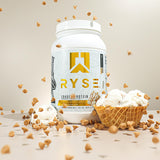 RYSE Up etiqueta nutricional detallada mostrando proteínas y fibra prebiótica