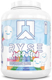 RYSE Up Supplements envase frontal de Marshmallow, presentación clara y atractiva