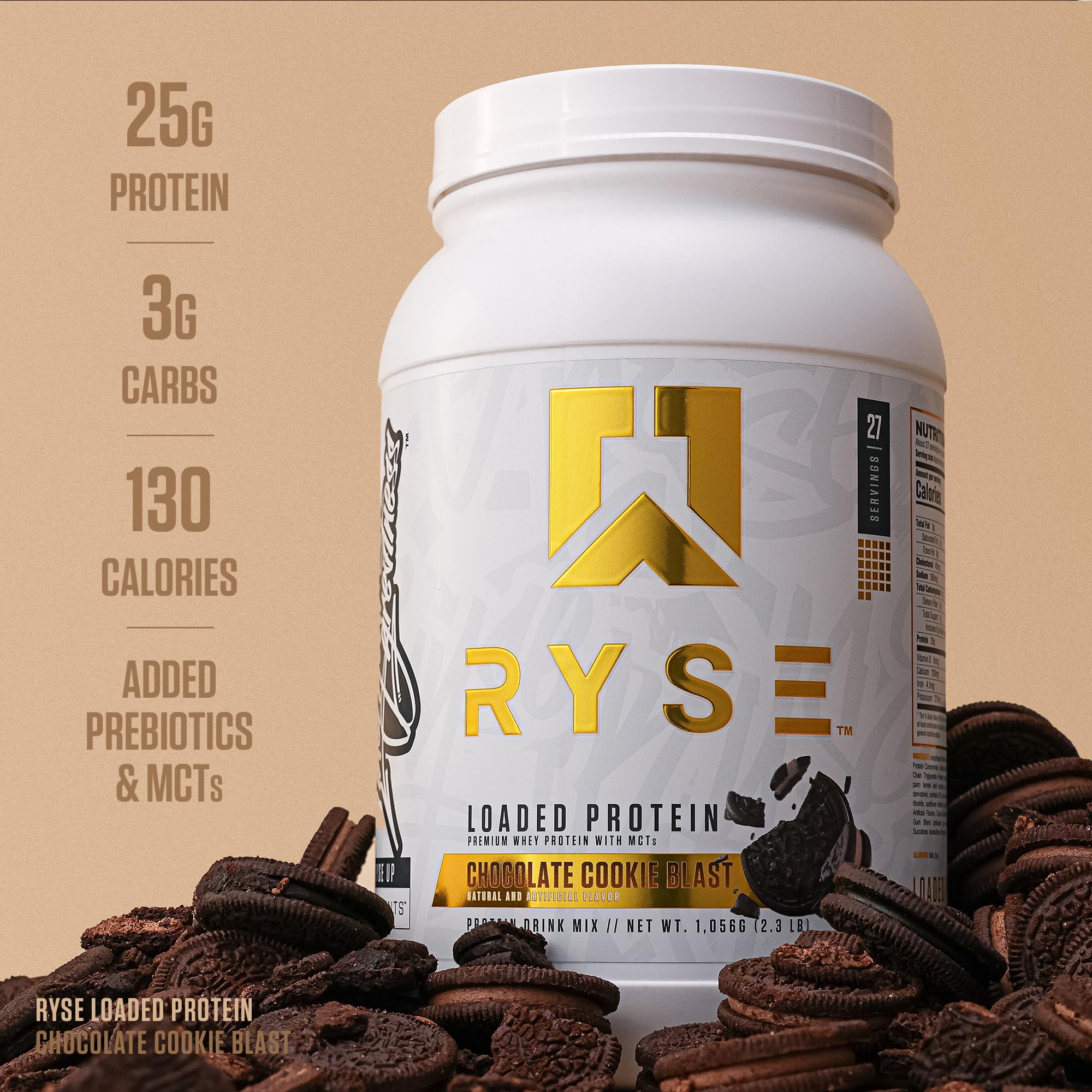 RYSE Up cuchara medidora con polvo, muestra 25 g por servicio
