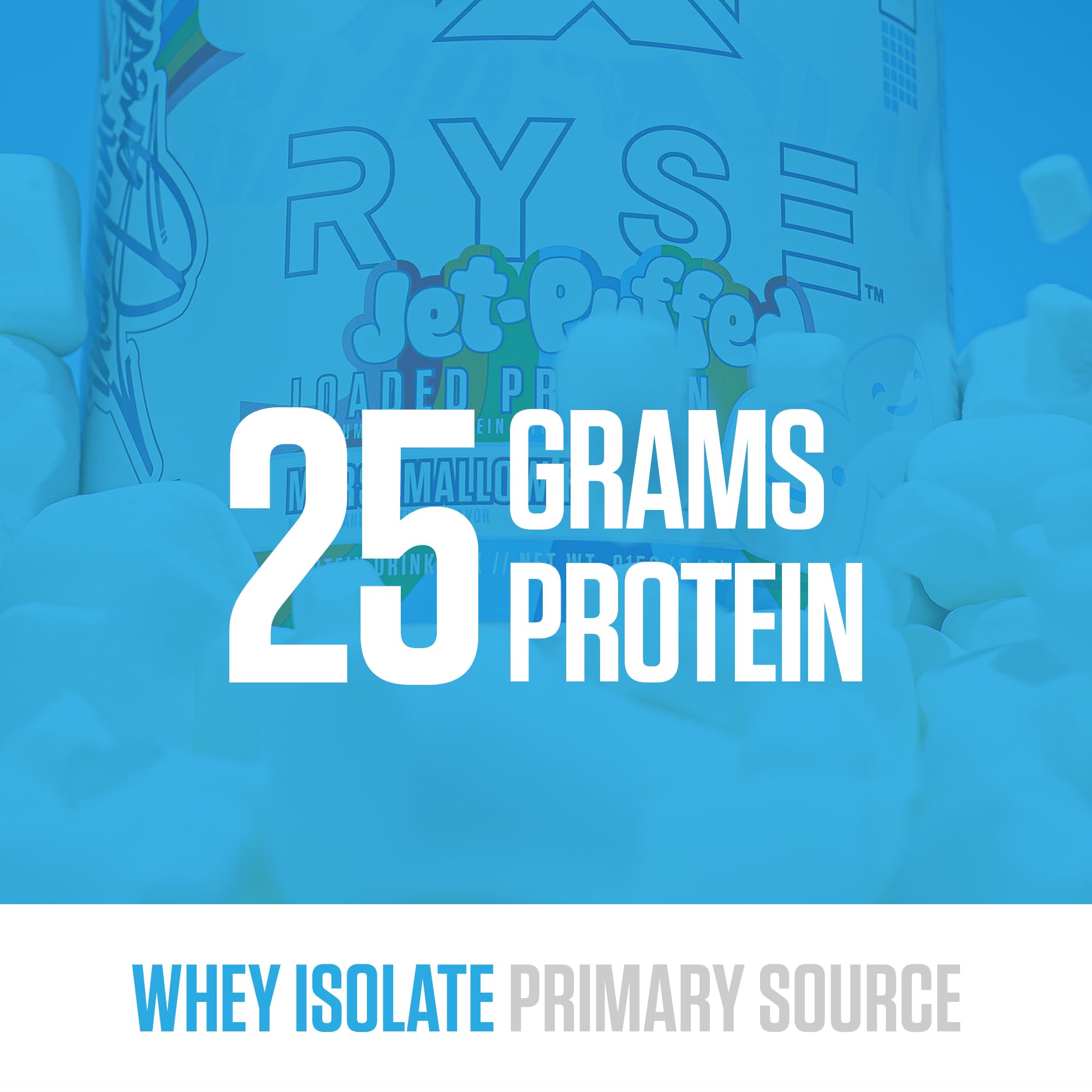RYSE Up Supplements cazo medidor con 25 g de proteína por porción visible