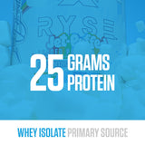 RYSE Up Supplements cazo medidor con 25 g de proteína por porción visible