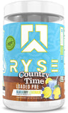 RYSE Up Supplements frente del envase con diseño llamativo y información clara