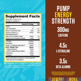 RYSE Up Supplements textura del polvo azul-limón mostrando mezcla fina y apetecible