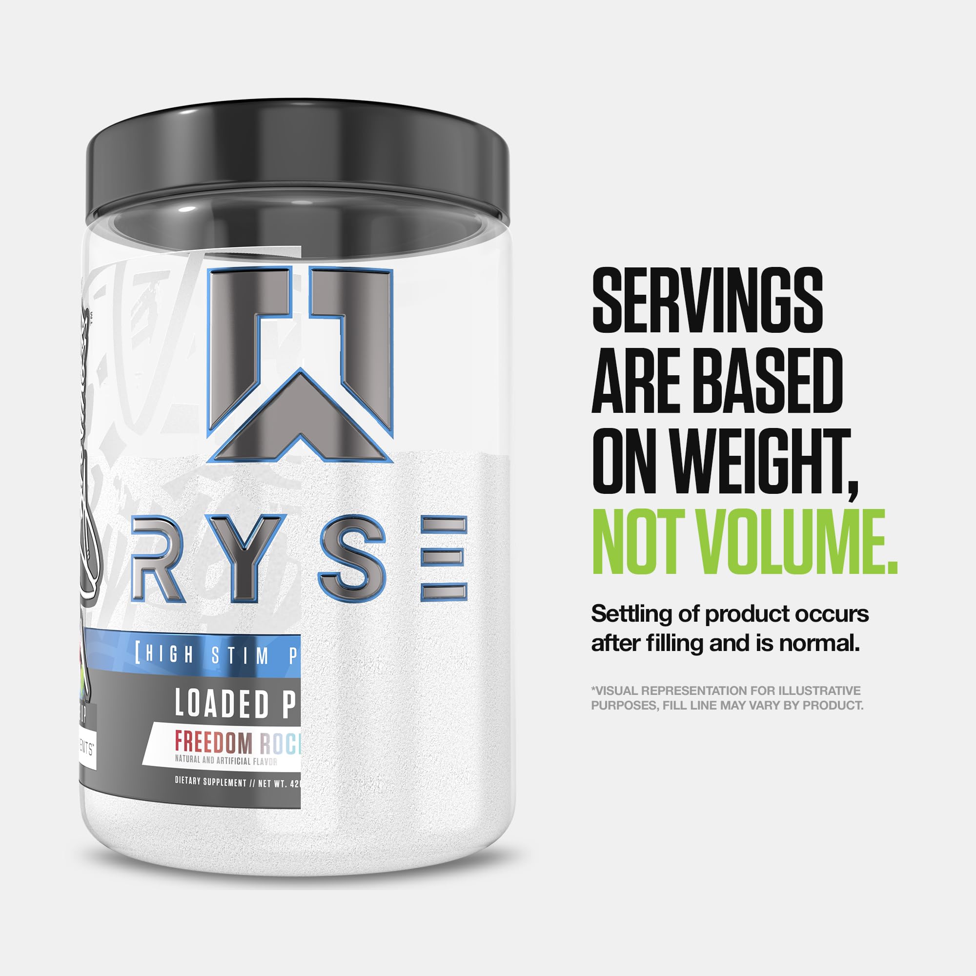 RYSE Up Supplements producto en uso en gimnasio mostrando pump y energía