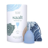 saalt copa frontal con empaque azul mostrando diseño y confianza