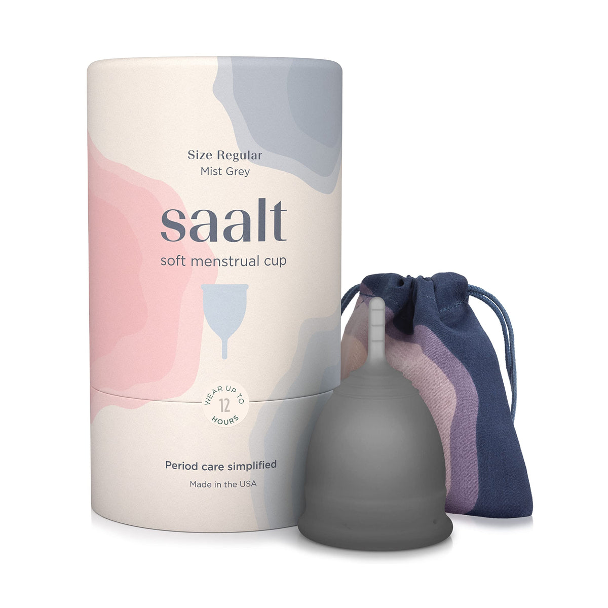 Saalt copa frontal regular gris mostrando forma y capacidad beneficiosa